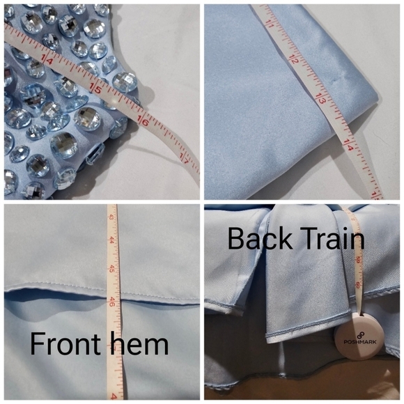 Sherri Hill Crystal Halter Gown Set ✦ Light Blue 2‑Piece Prom Dress w/ Train ✦ 4 - Picture 17 of 17